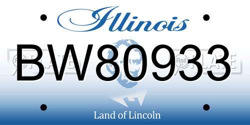 BW80933 Illinois License Plate