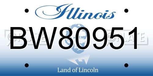 BW80951 Illinois License Plate
