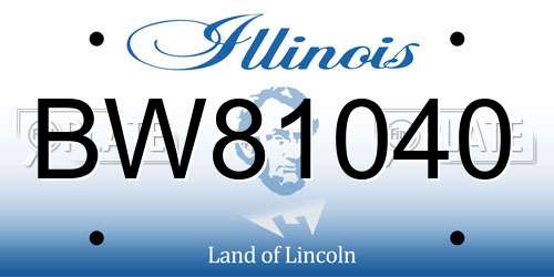 BW81040 Illinois License Plate