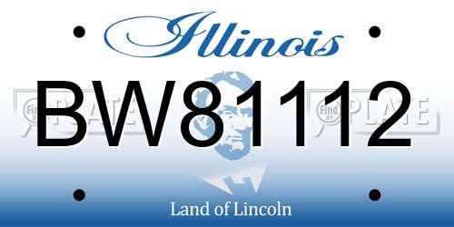BW81112 Illinois License Plate
