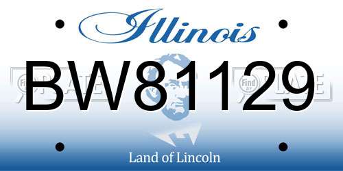 BW81129 Illinois License Plate