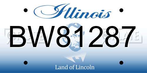 BW81287 Illinois License Plate