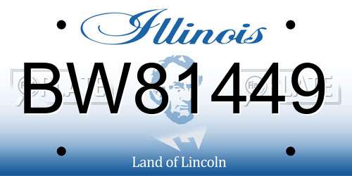 BW81449 Illinois License Plate