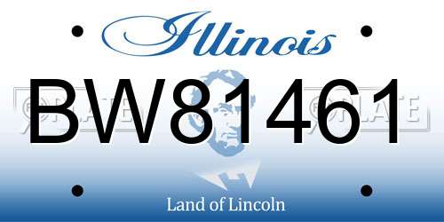 BW81461 Illinois License Plate
