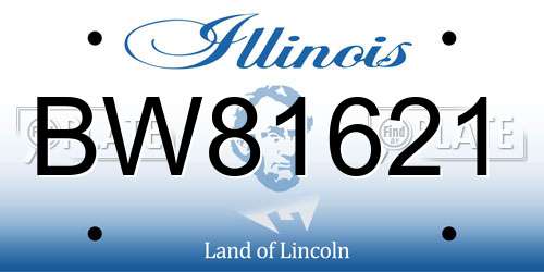 BW81621 Illinois License Plate