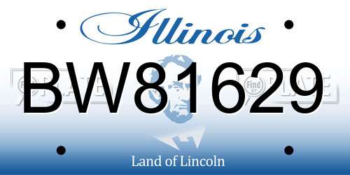 BW81629 Illinois License Plate