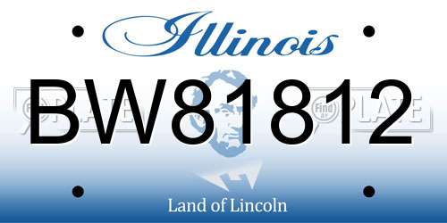 BW81812 Illinois License Plate