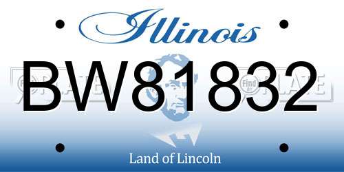 BW81832 Illinois License Plate