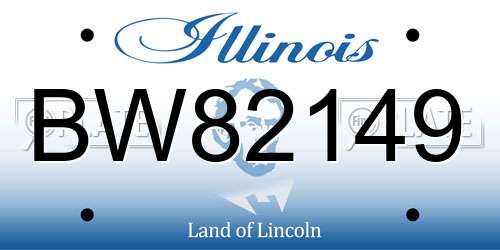 BW82149 Illinois License Plate