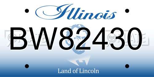 BW82430 Illinois License Plate