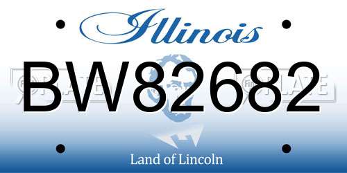BW82682 Illinois License Plate