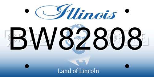 BW82808 Illinois License Plate