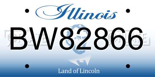 BW82866 Illinois License Plate