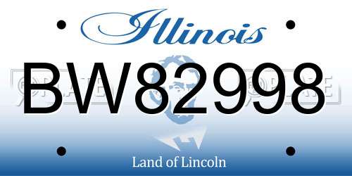 BW82998 Illinois License Plate