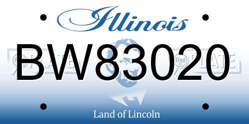 BW83020 Illinois License Plate