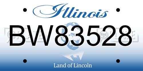 BW83528 Illinois License Plate