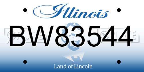 BW83544 Illinois License Plate