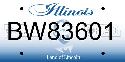 BW83601 Illinois License Plate