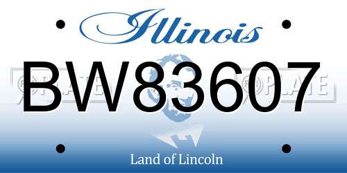 BW83607 Illinois License Plate