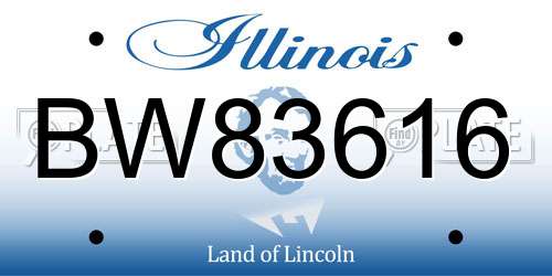 BW83616 Illinois License Plate