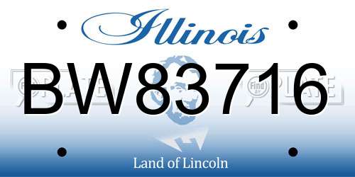 BW83716 Illinois License Plate