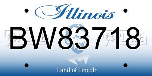 BW83718 Illinois License Plate