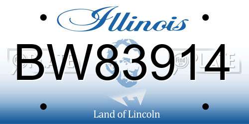 BW83914 Illinois License Plate