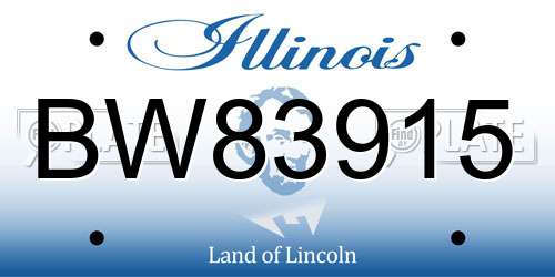 BW83915 Illinois License Plate