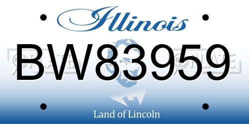 BW83959 Illinois License Plate