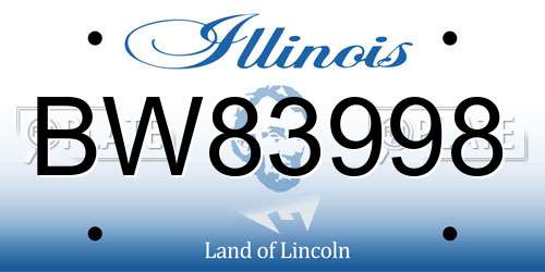 BW83998 Illinois License Plate