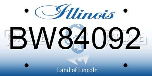 BW84092 Illinois License Plate