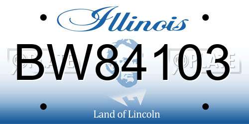 BW84103 Illinois License Plate