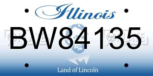 BW84135 Illinois License Plate