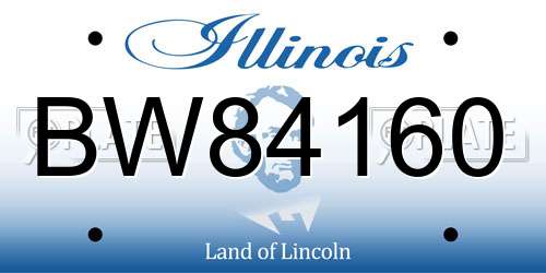 BW84160 Illinois License Plate