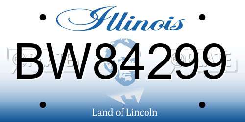 BW84299 Illinois License Plate