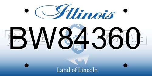 BW84360 Illinois License Plate