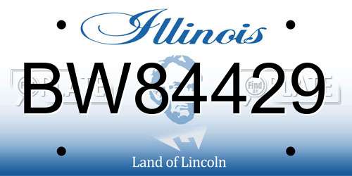 BW84429 Illinois License Plate