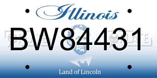 BW84431 Illinois License Plate