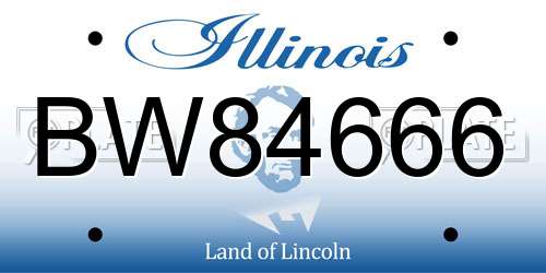 BW84666 Illinois License Plate