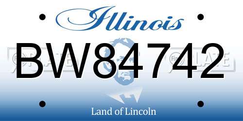 BW84742 Illinois License Plate