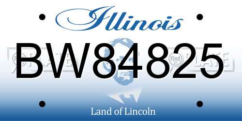 BW84825 Illinois License Plate