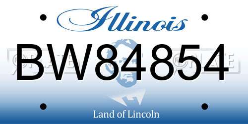BW84854 Illinois License Plate