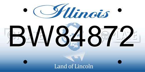 BW84872 Illinois License Plate
