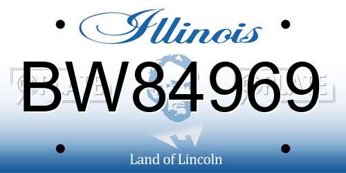 BW84969 Illinois License Plate