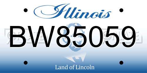 BW85059 Illinois License Plate