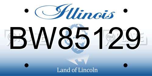BW85129 Illinois License Plate