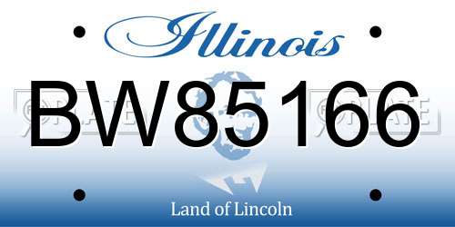 BW85166 Illinois License Plate