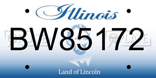 BW85172 Illinois License Plate