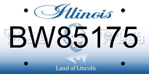 BW85175 Illinois License Plate