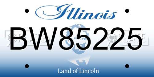 BW85225 Illinois License Plate